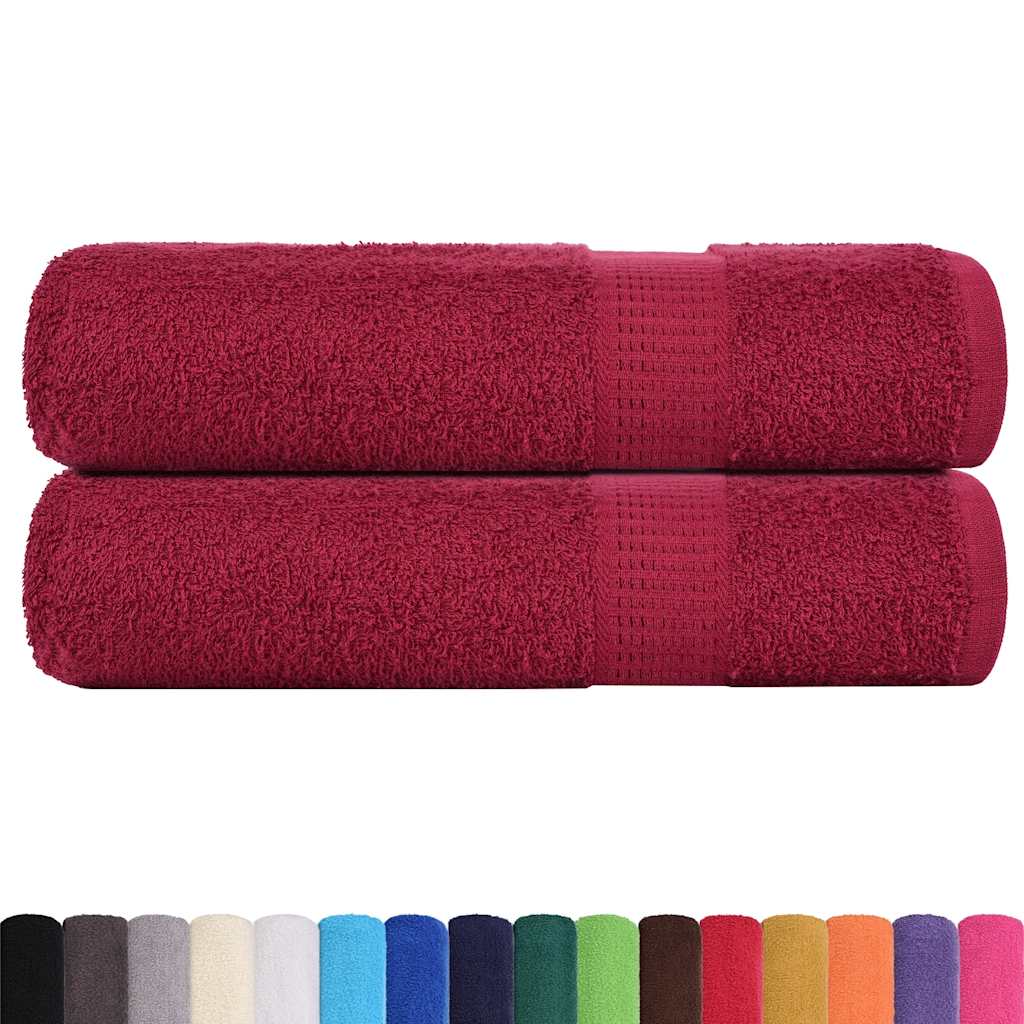 Toalhas de banho frogn 2 pcs 100x150 cm 360 g/m² bordéus