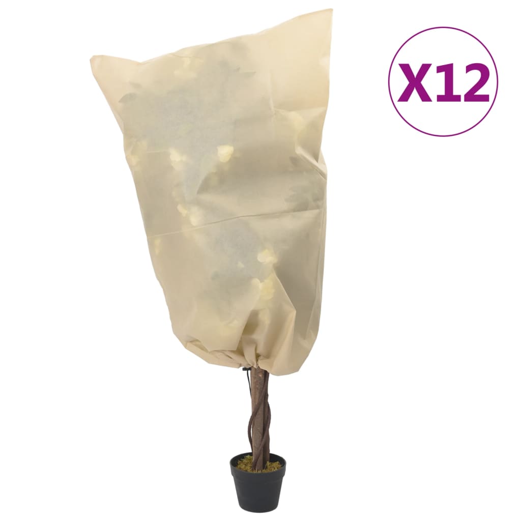 Coberturas para plantas com cordão 12 pcs 70 g/m² 0,8x1,2 m