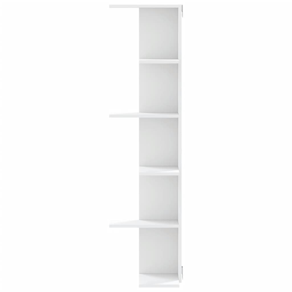 Estante parede p/ canto 36,5x36,5x140 cm deriv. madeira branco