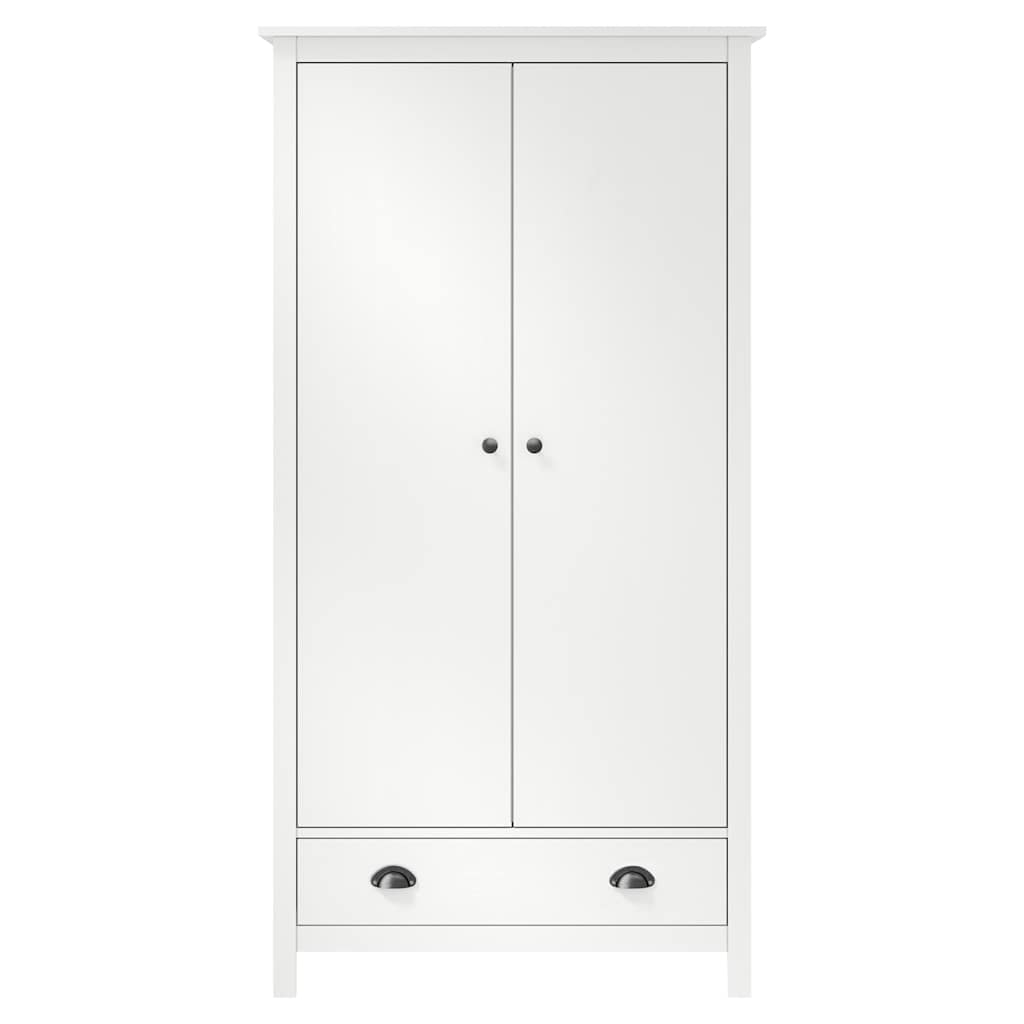Roupeiro 2 portas hill 89x50x170 cm pinho maciço branco