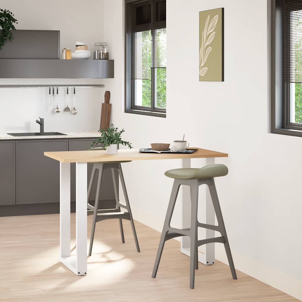 Pés de mesa de bar em forma de u, 2 peças, branco, 60x(90-91) cm, aço