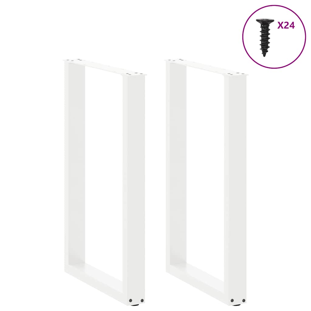 Pés de mesa de bar em forma de u, 2 peças, branco, 60x(90-91) cm, aço