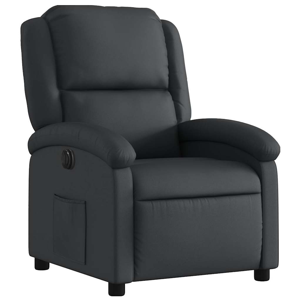 Poltrona reclinável elétrica couro genuíno preto