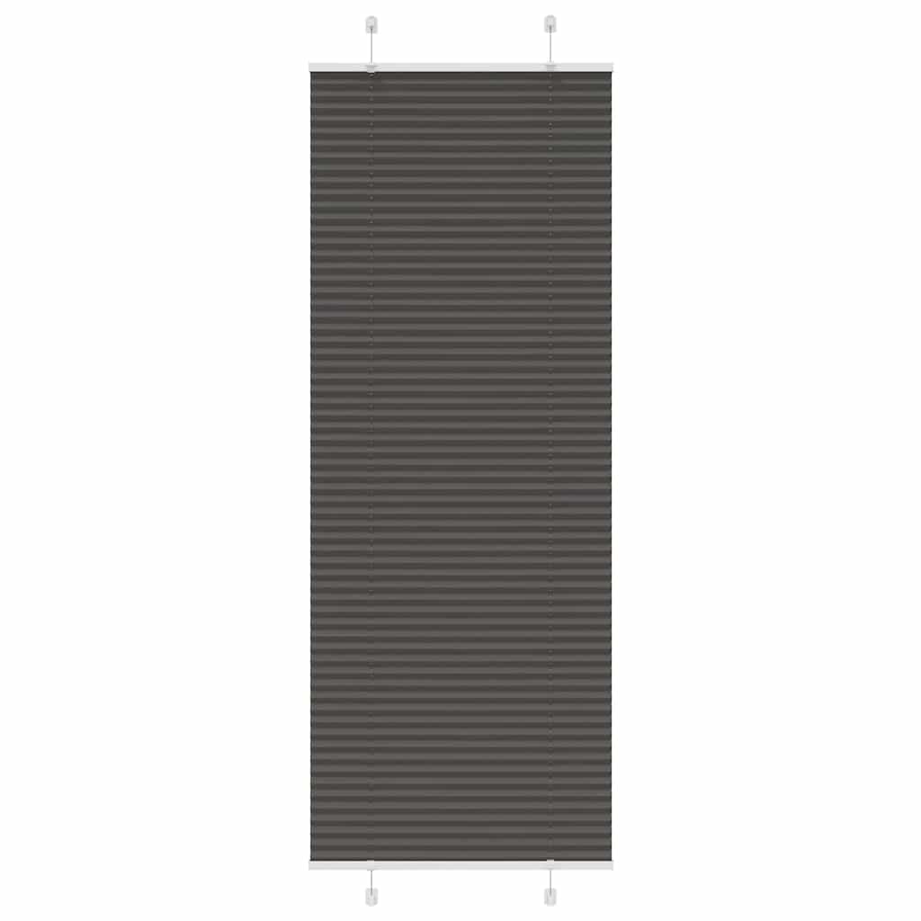 Preto plissada cega 70x200 cm largura tecido 69,4 cm poliéster