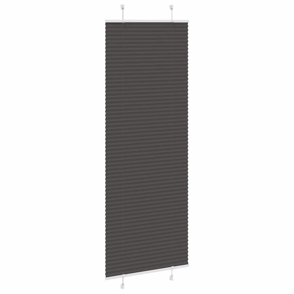 Preto plissada cega 70x200 cm largura tecido 69,4 cm poliéster