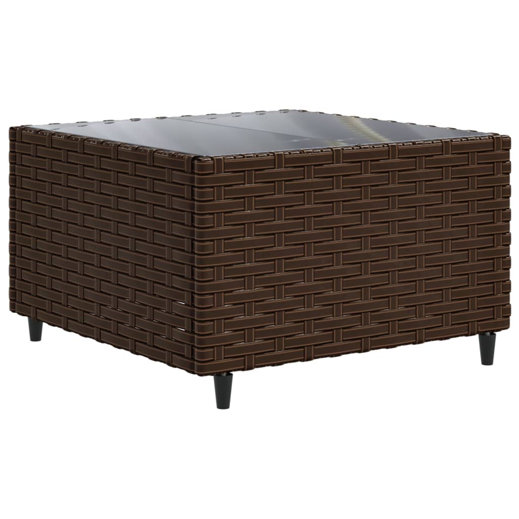 6 Pcs conj. lounge jardim c/ almofadões 6 pcs vime PE castanho