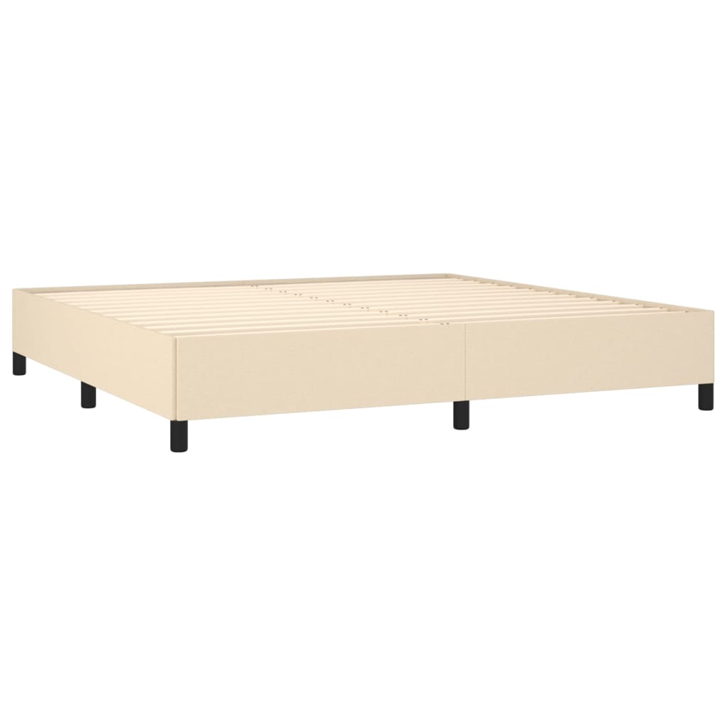 Cama com molas/colchão 200x200 cm tecido cor creme