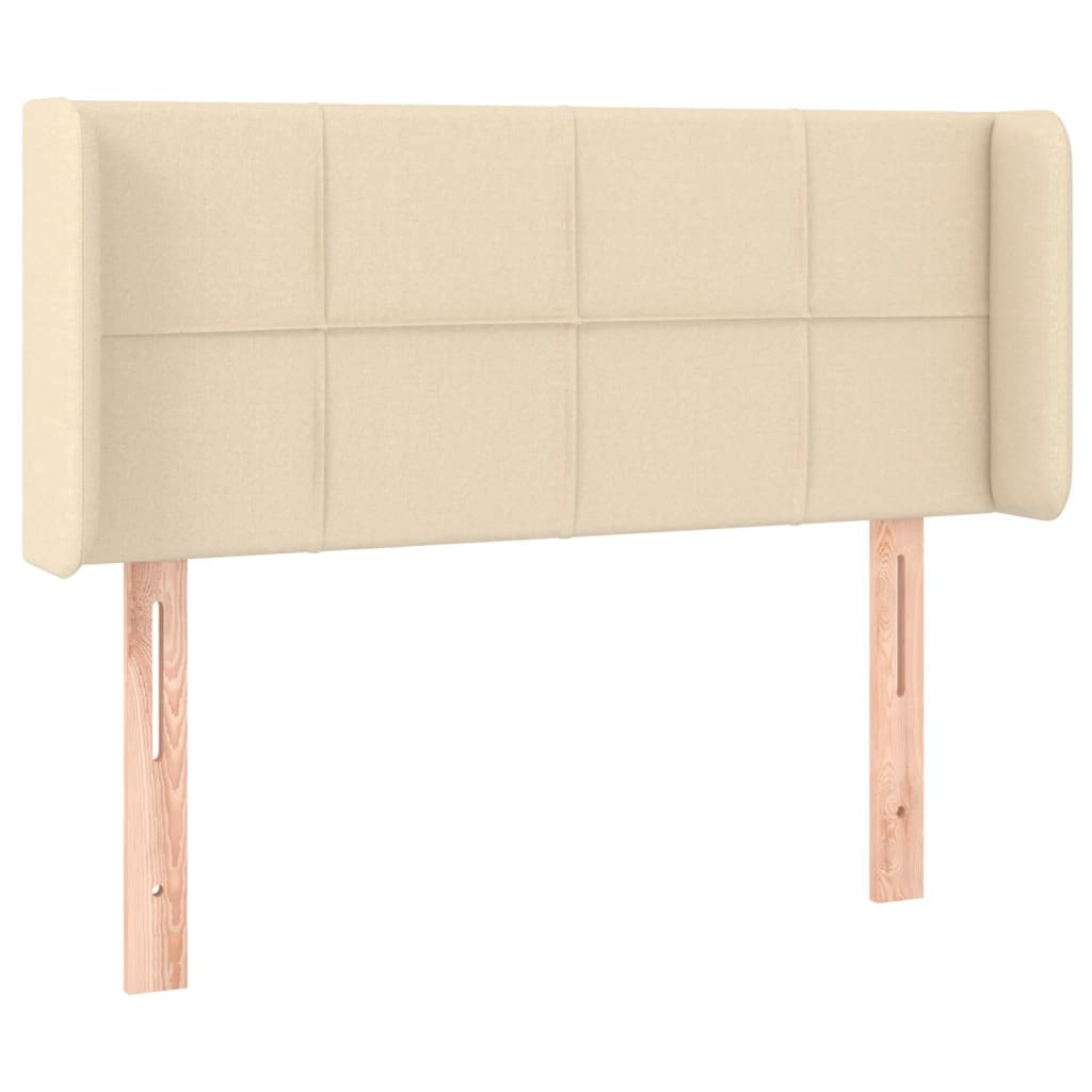 Cabeceira de cama c/ luzes LED tecido 103x16x78/88 cm cor creme
