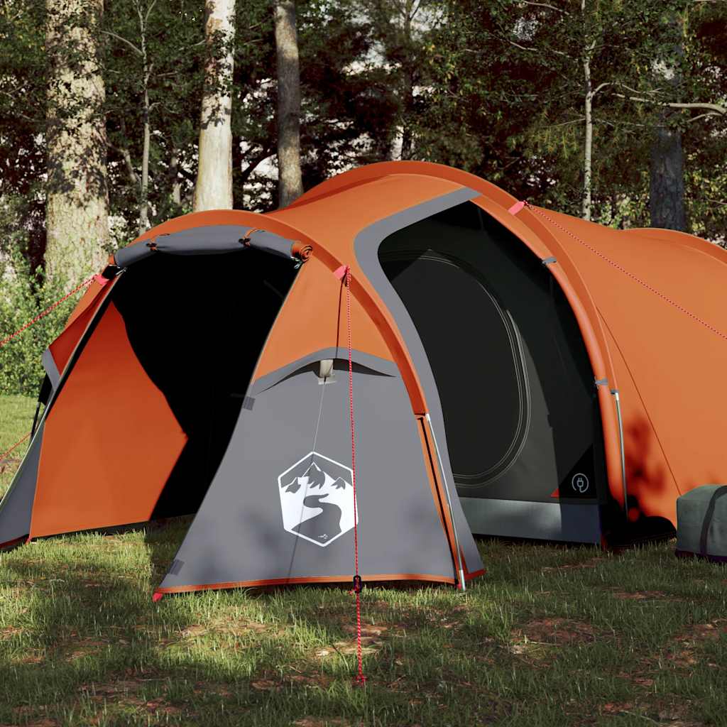 Tenda de campismo túnel p/ 2 pessoas impermeável laranja