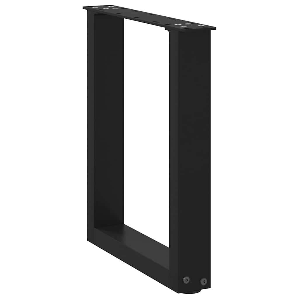 Pés para mesa de centro em formato de u, 2 peças, preto, 38x(42-43) cm, aço