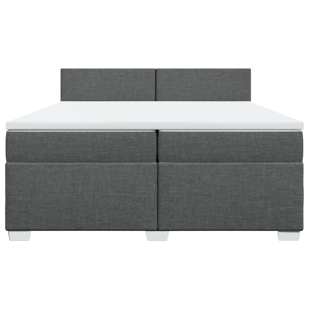 Cama com molas/colchão 200x200 cm tecido cinzento-escuro