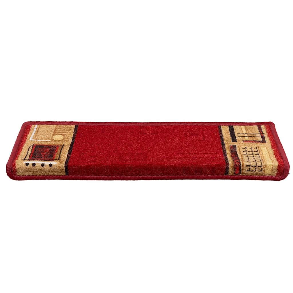 Tapetes de escadas adesivos 10 pcs 65x21x4 cm vermelho