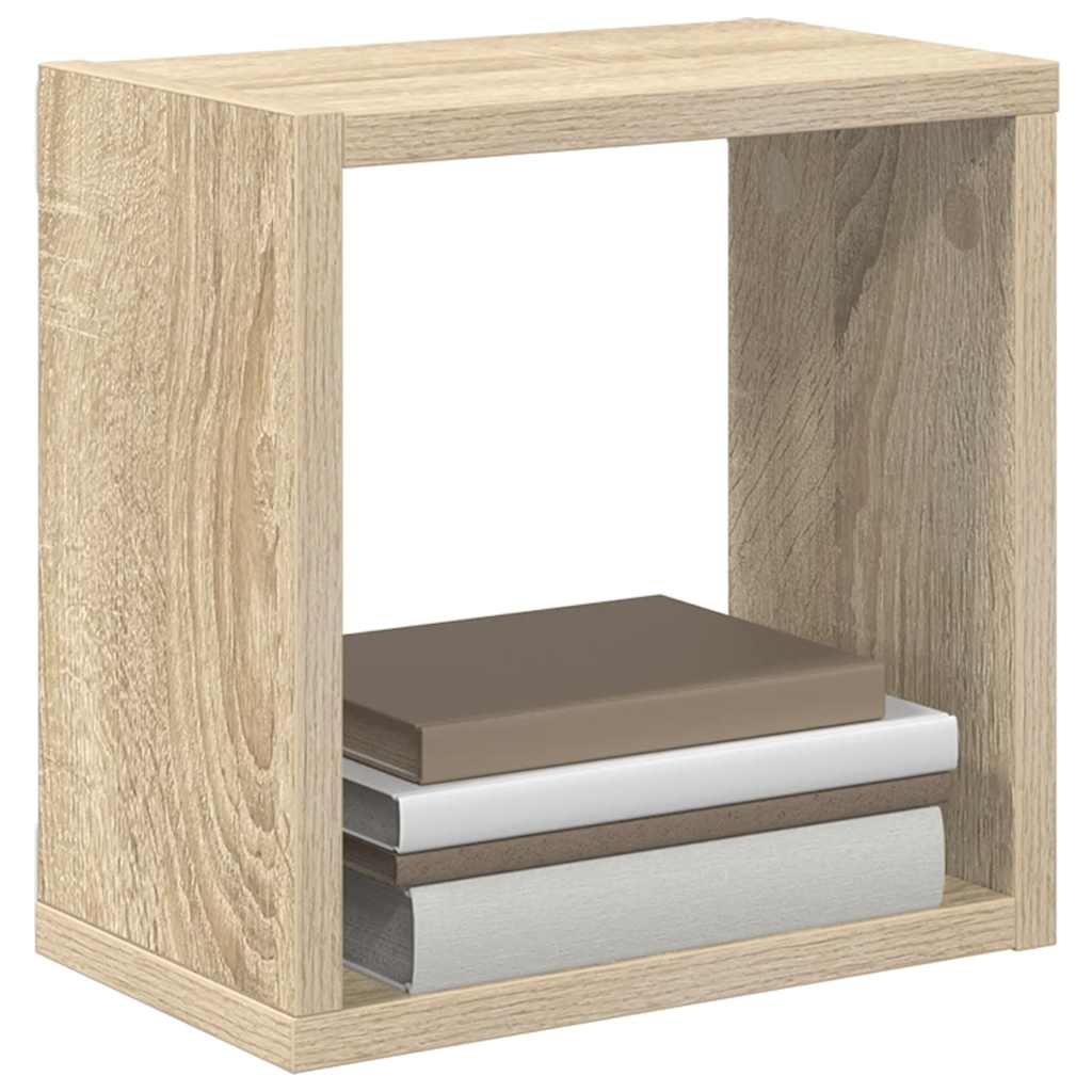 Prateleiras de parede em forma de cubo 2 pcs 26x15x26 cm sonoma