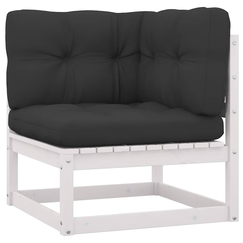 3 Pcs conjunto lounge de jardim c/ almofadões pinho maciço