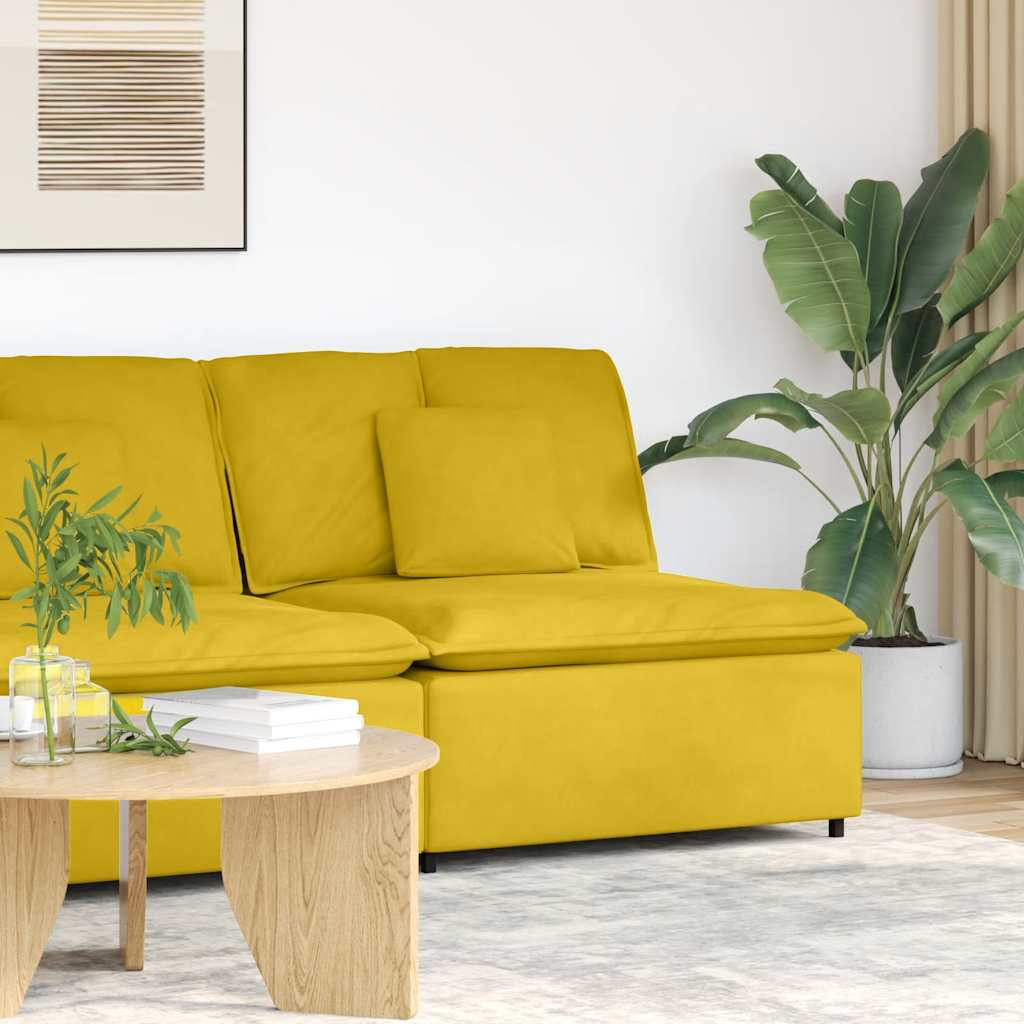 Módulo central para sofá modular com almofadas, amarelo, 100 cm