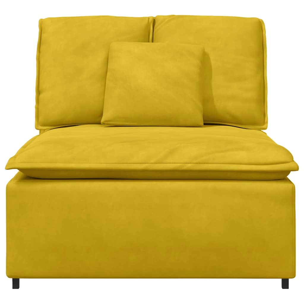 Módulo central para sofá modular com almofadas, amarelo, 100 cm