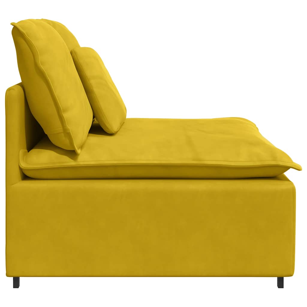 Módulo central para sofá modular com almofadas, amarelo, 100 cm