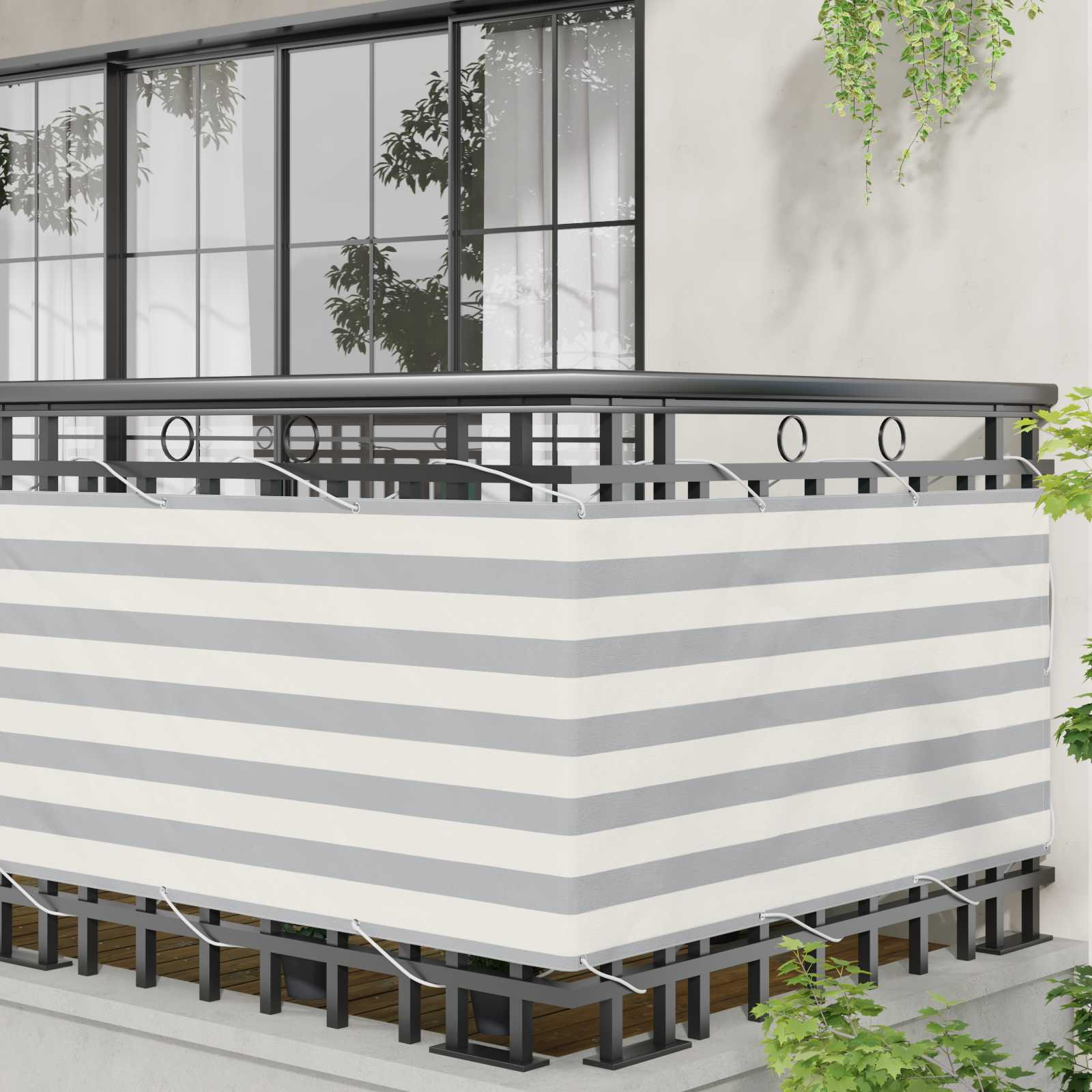 Tela de varanda 75 x 300 cm alumínio oxford revestido em pu