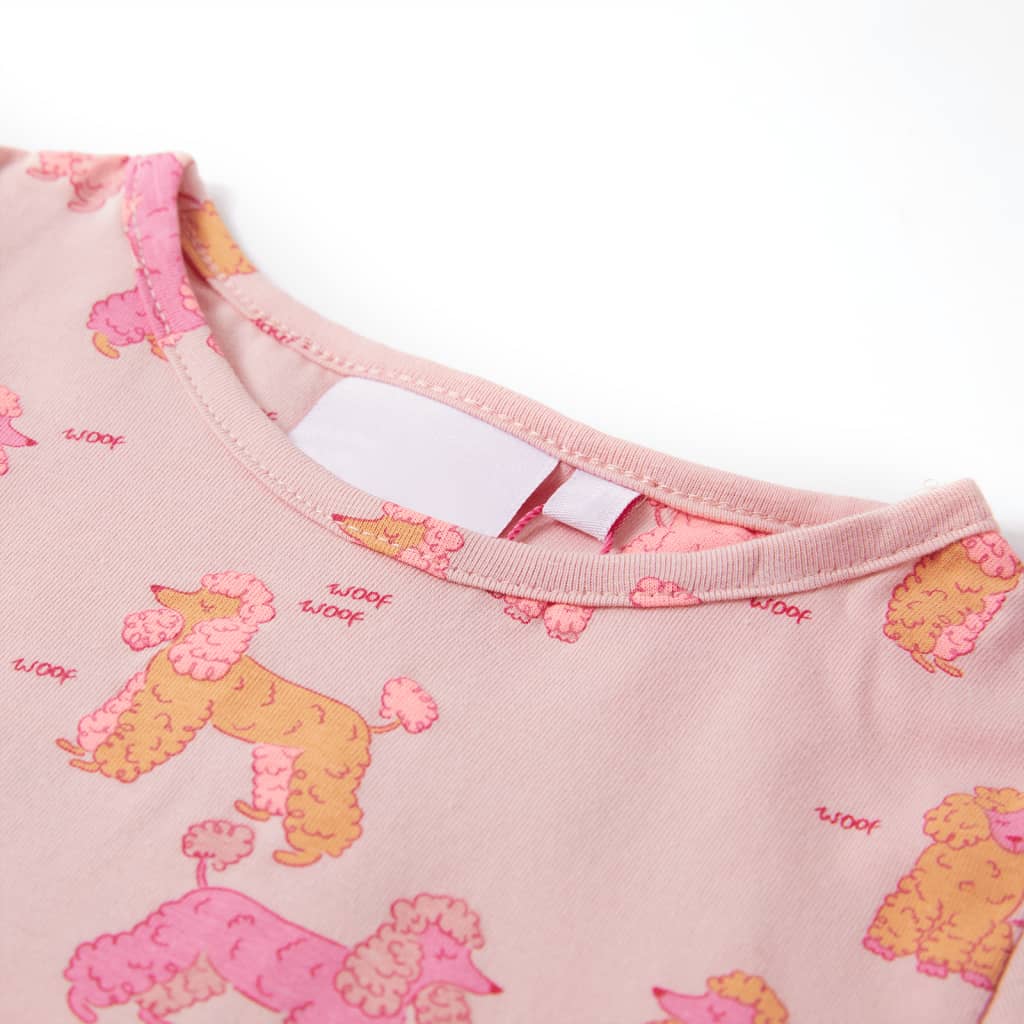 Pijama de manga curta para criança rosa-claro 116