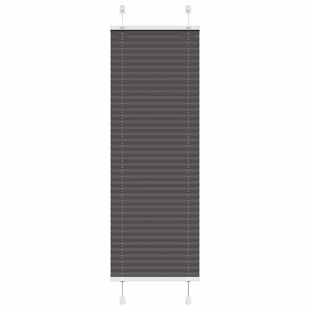 Preto plissada cega 50x150 cm largura tecido 49,4 cm poliéster