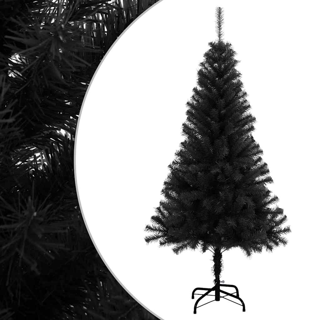 Árvore de natal artificial com suporte 150 cm PVC preto