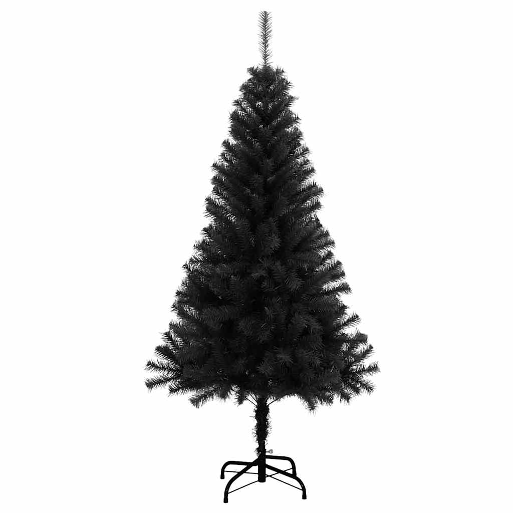 Árvore de natal artificial com suporte 150 cm PVC preto