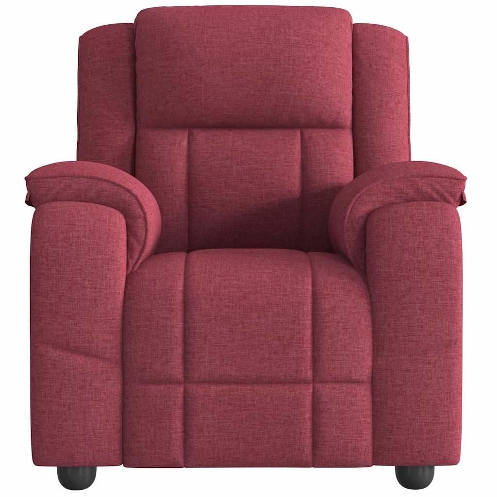 Poltrona reclinável tecido vermelho tinto