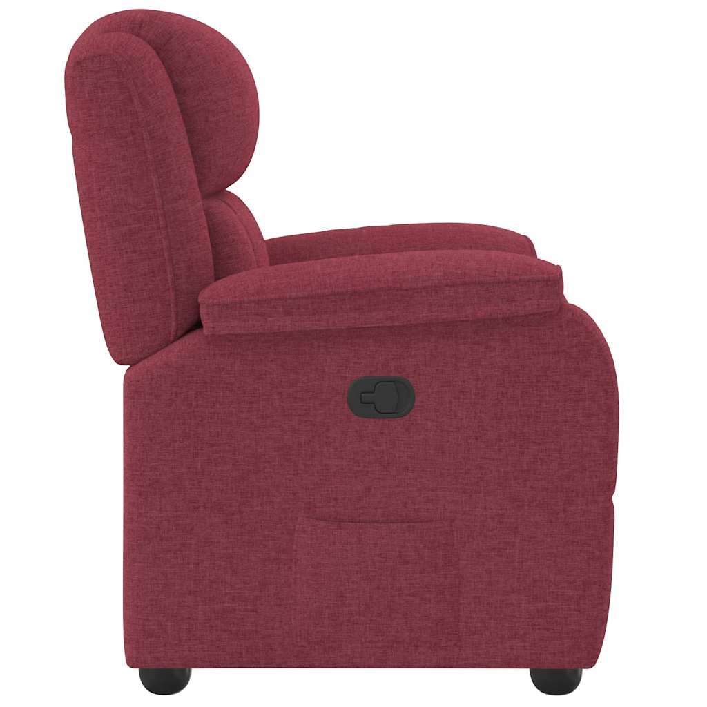 Poltrona reclinável tecido vermelho tinto