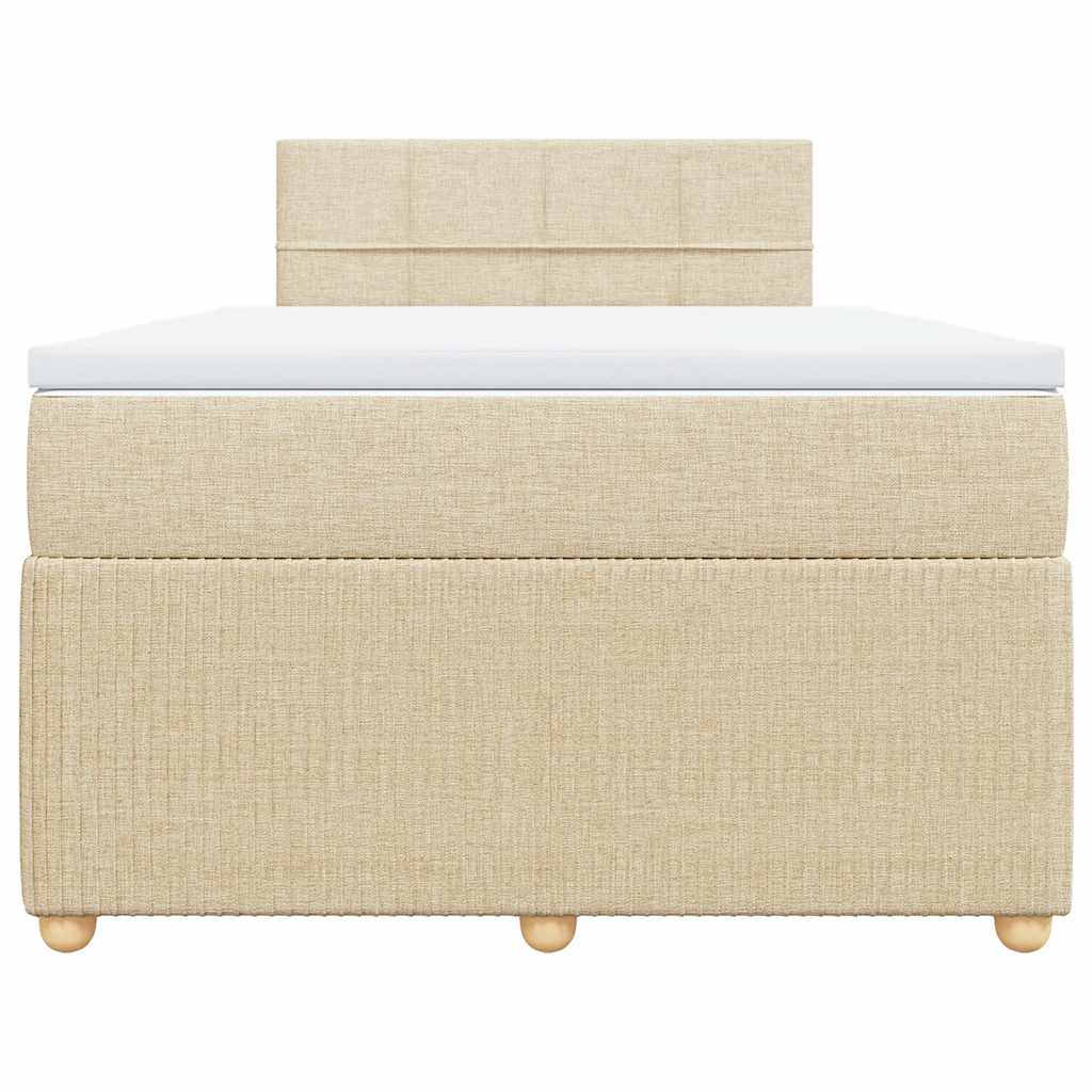 Cama com molas/colchão 120x200 cm tecido cor creme