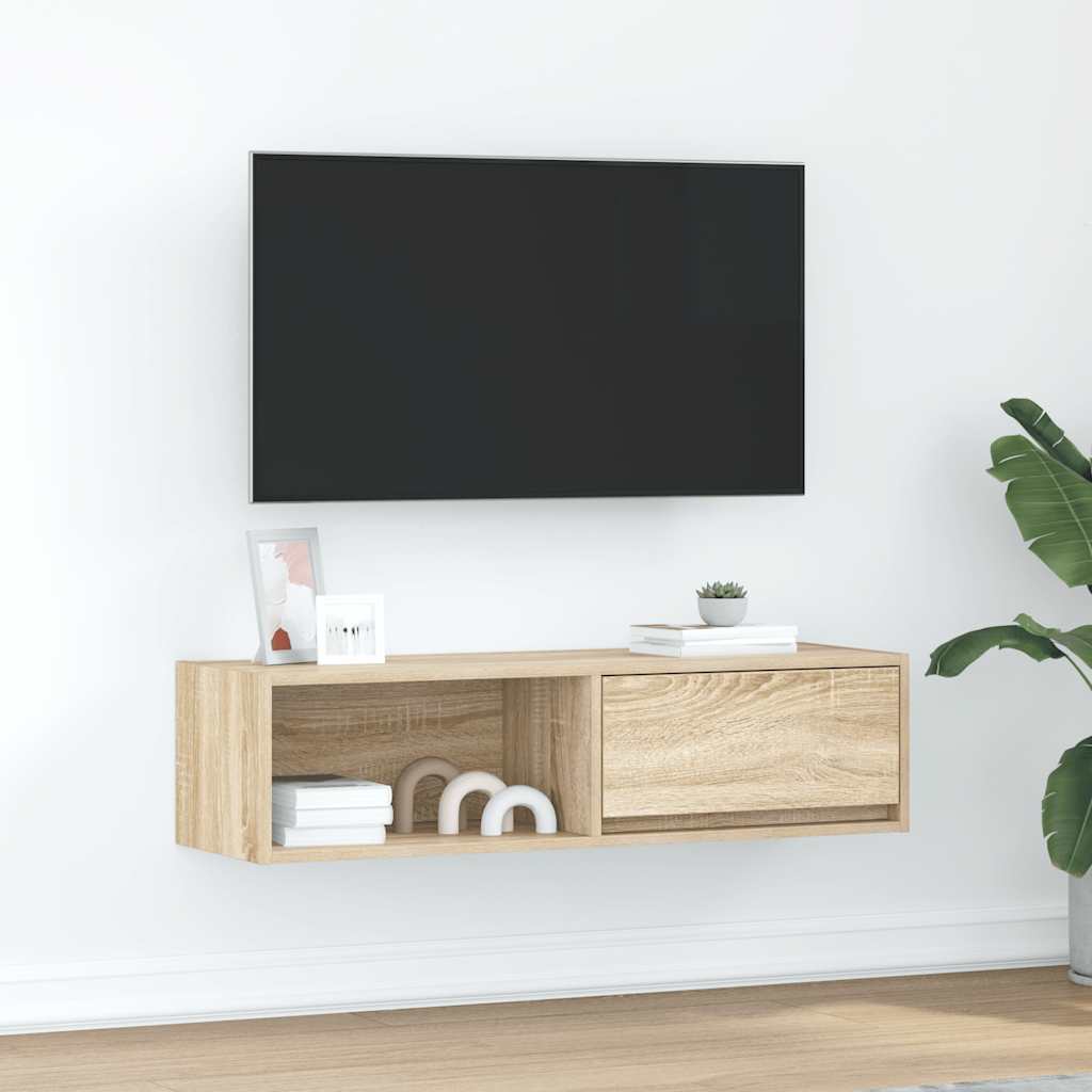 Móvel p/ TV 100x31x25,5 cm madeira processada carvalho sonoma