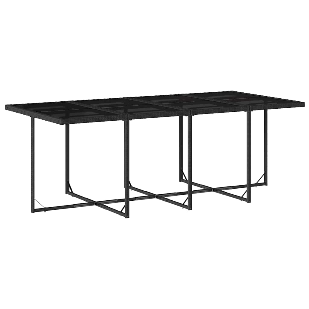 9 Pcs conjunto de jantar p/ jardim c/ almofadões vime PE preto
