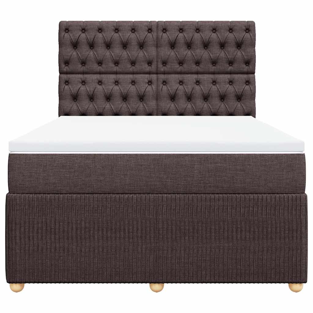 Cama com molas/colchão 140x190 cm tecido castanho-escuro