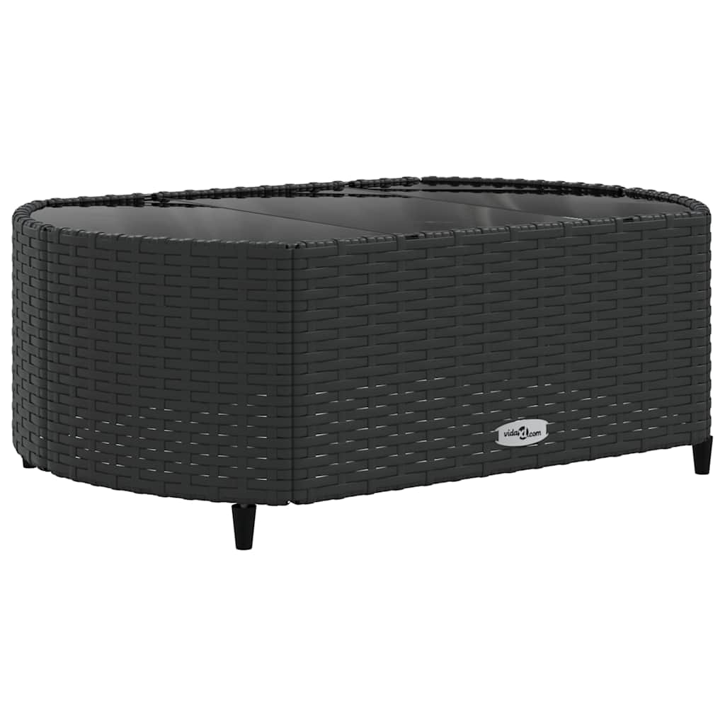 5 Pcs conjunto sofás de jardim com almofadões vime PE preto
