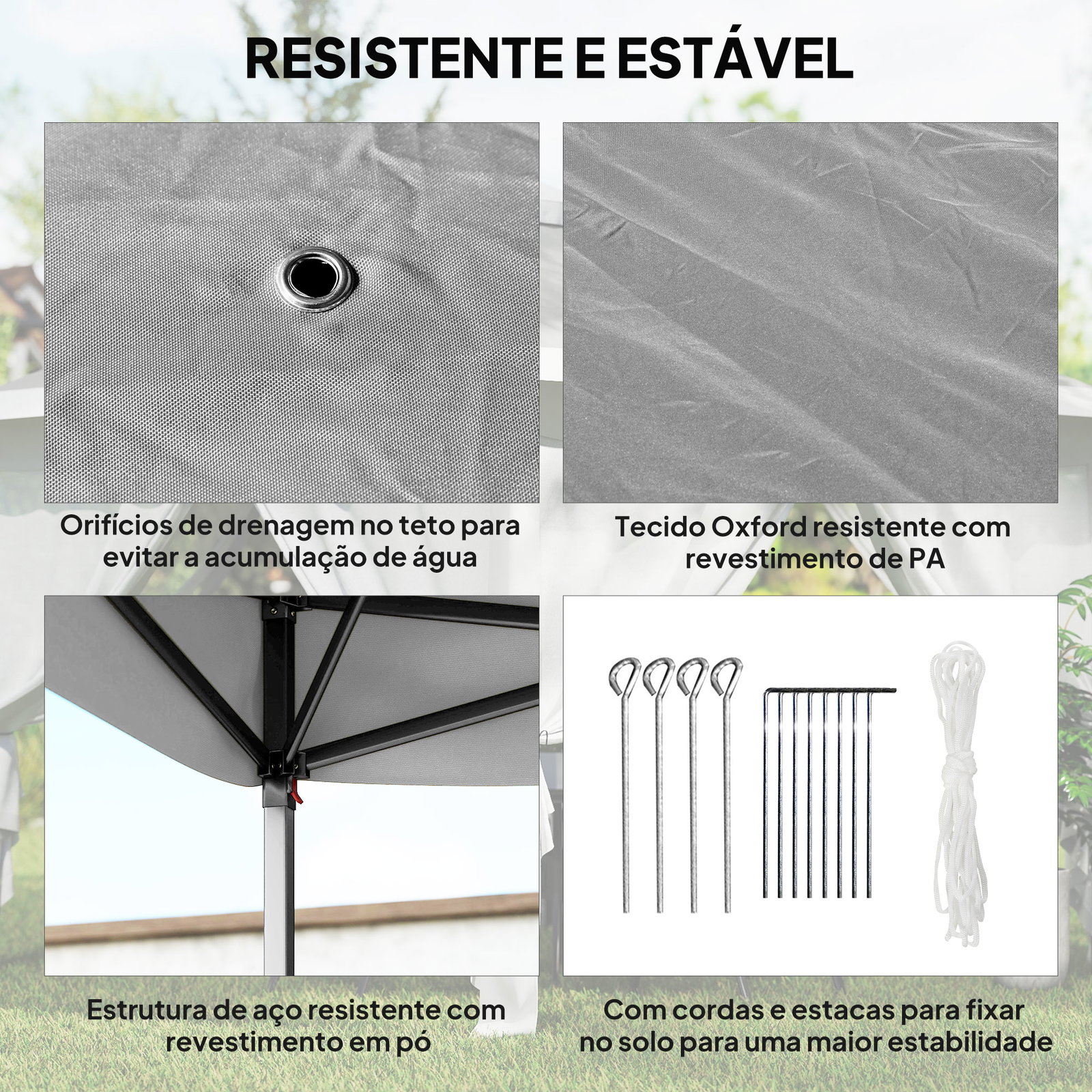 Tenda dobrável 3,3x3,3 m pop-up altura ajustável teto duplo mosquiteiras removíveis e bolsa de transporte anti-UV cinzento