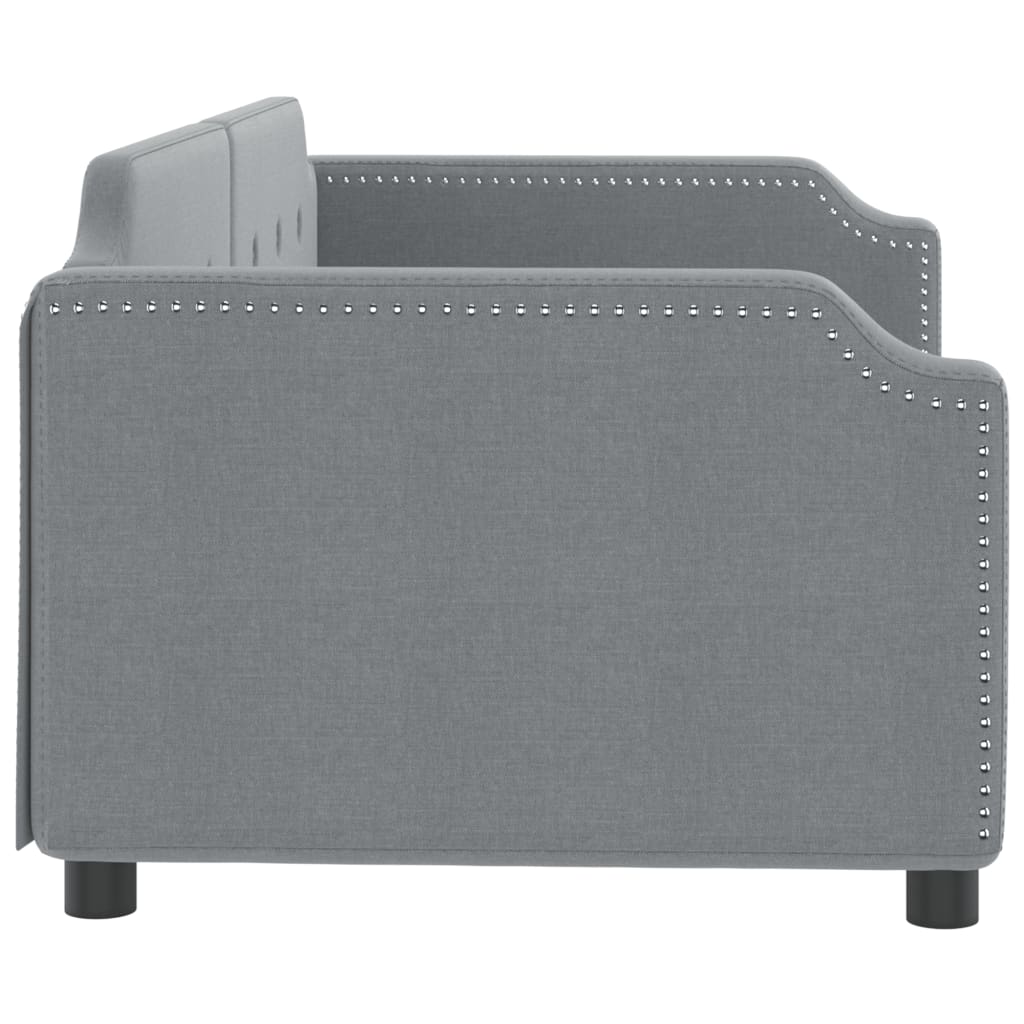 Sofá-cama 90x190 cm tecido cinzento-claro