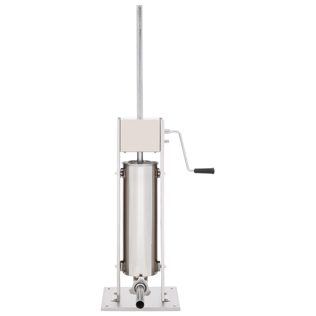 Máquina de enchidos manual 7 l aço inoxidável prateado