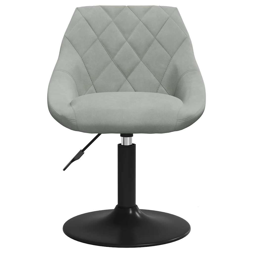Cadeiras de jantar giratórias 6 pcs veludo cinzento-claro