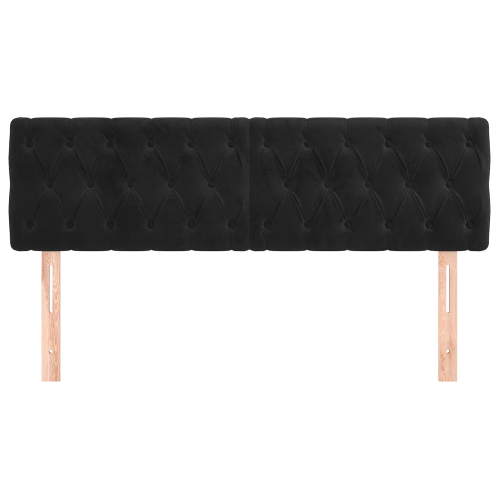 Cabeceiras preto 160x7x78/88 cm veludo