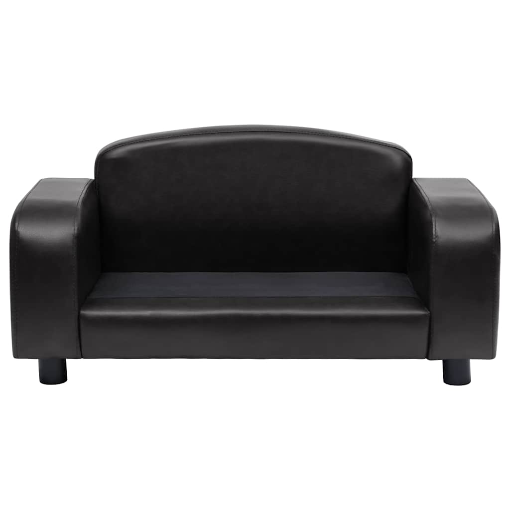 Sofá para cães 80x50x40 cm couro artificial preto