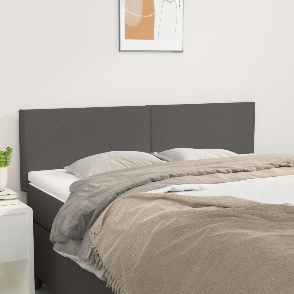 Cabeceiras cinzento 144x5x78/88 cm couro artificial