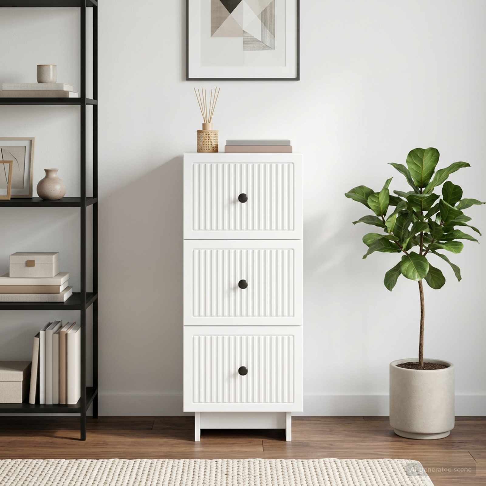 Gabinete de gavetas branco 33 x 34,5 x 90 cm