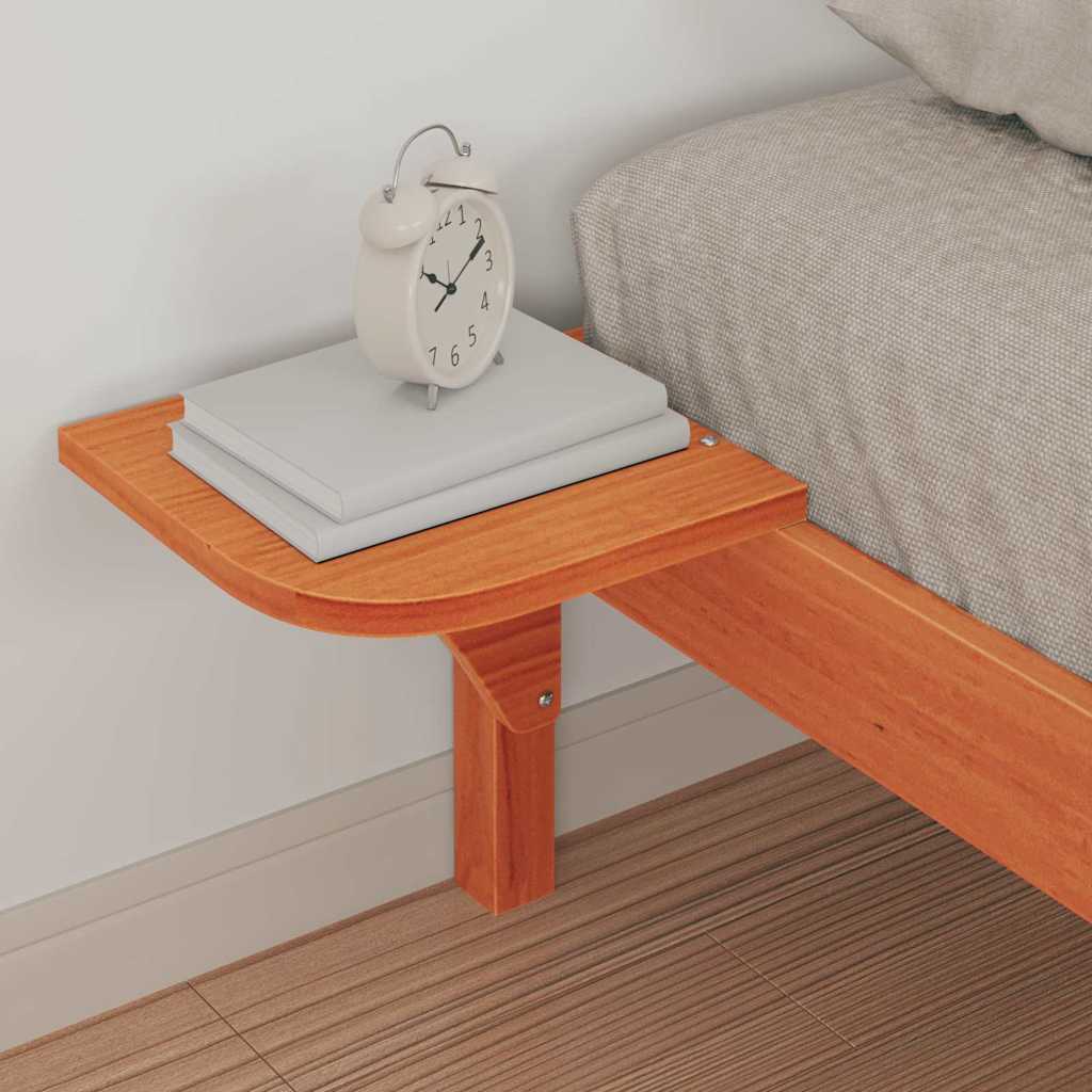Cama com mesas laterais marrom cera 100 x 210 cm