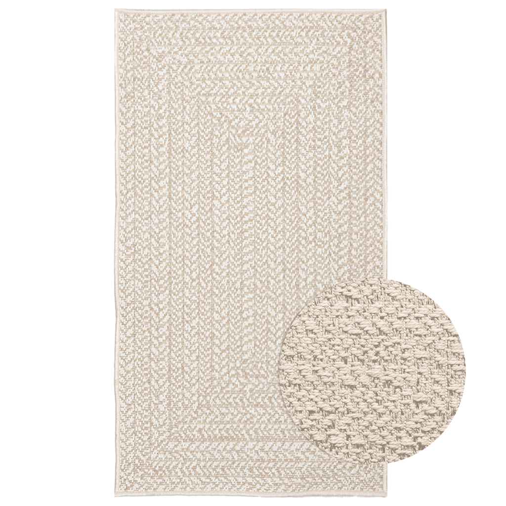 Tapete zizur creme 60x110 cm aspeto de juta interior e exterior