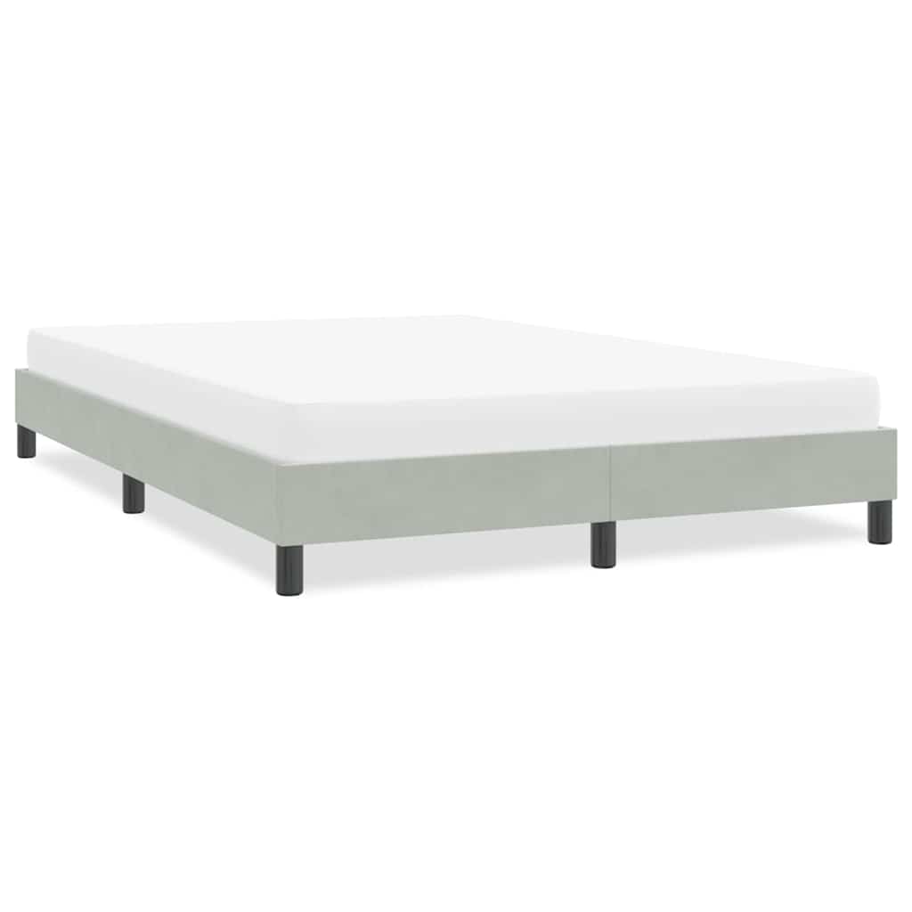 Estrutura de cama sem colchão 140x210 cm veludo cinzento-claro