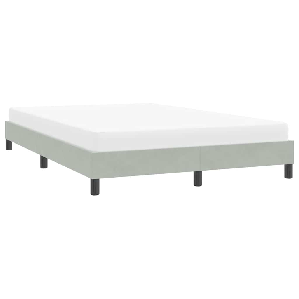 Estrutura de cama sem colchão 140x210 cm veludo cinzento-claro