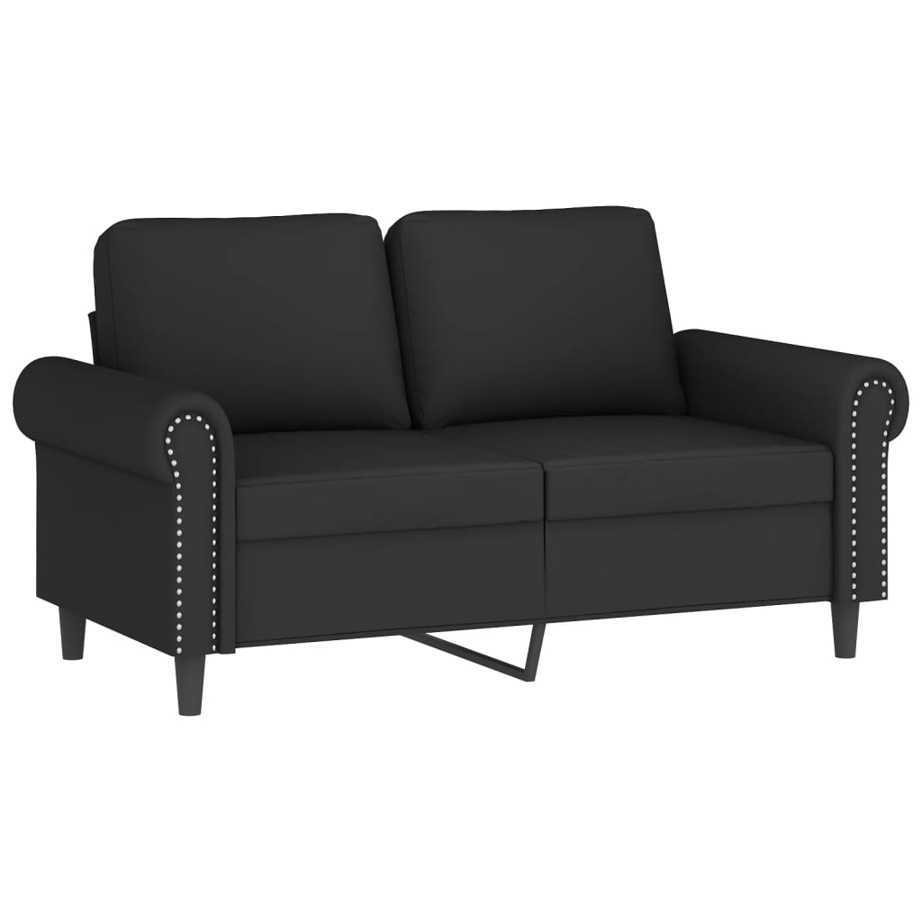 2 Pcs conjunto de sofás com almofadões veludo preto