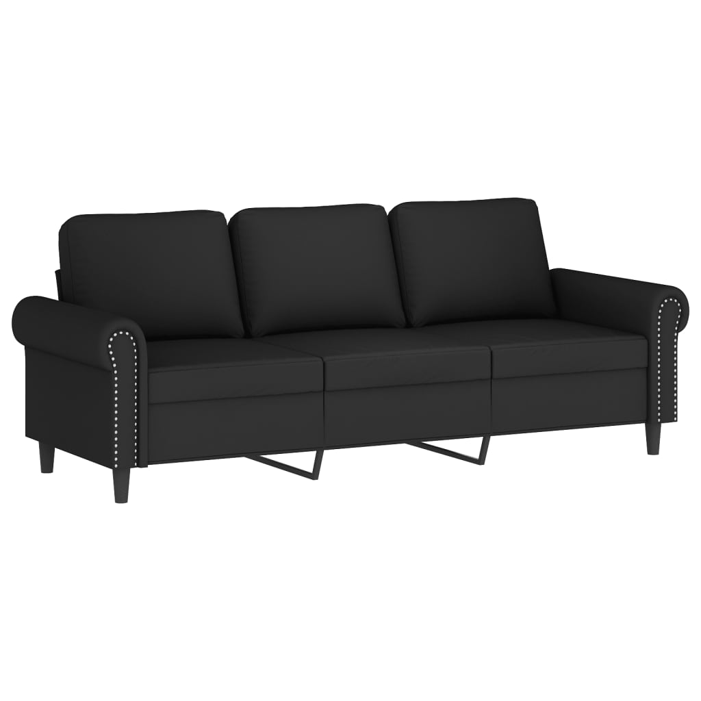 2 Pcs conjunto de sofás com almofadões veludo preto