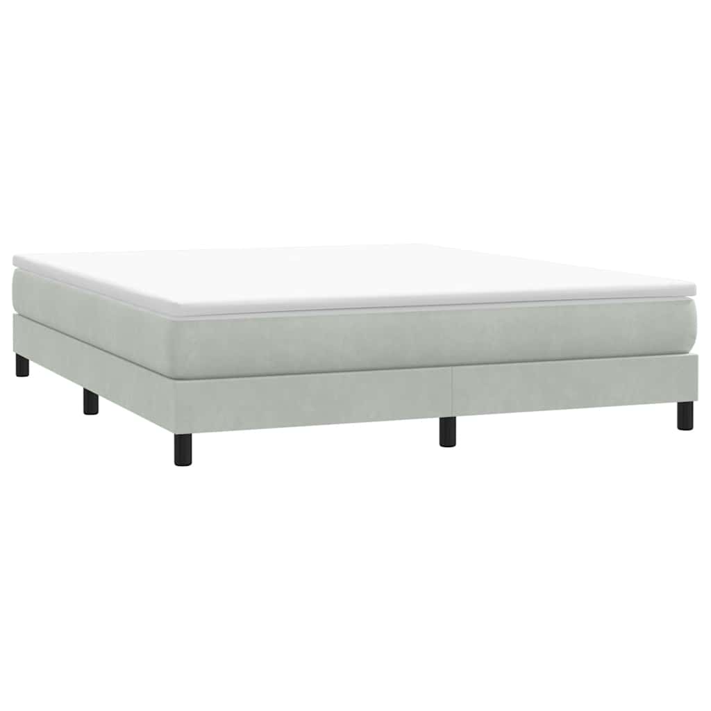 Cama sem molas/colchão 180x210 cm veludo cinzento-claro