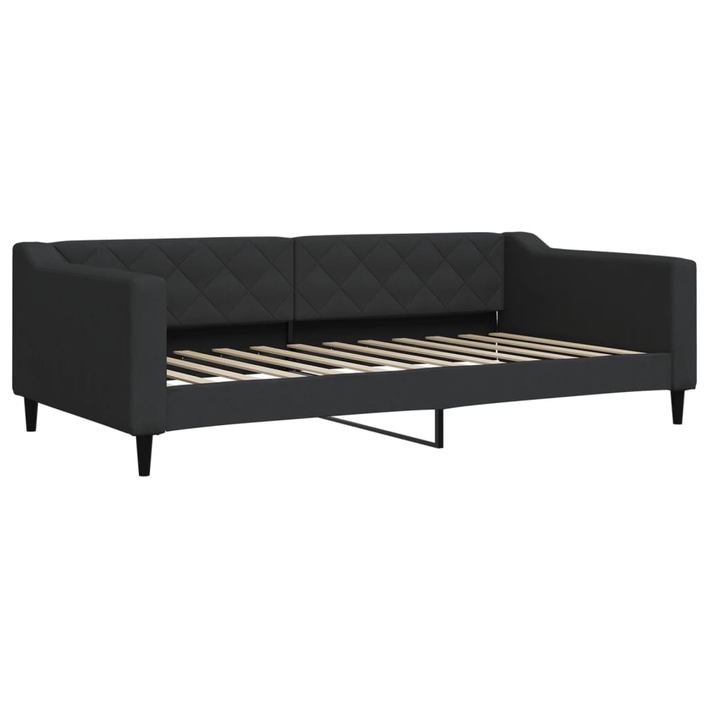 Sofá-cama com gavetão 100x200 cm tecido preto