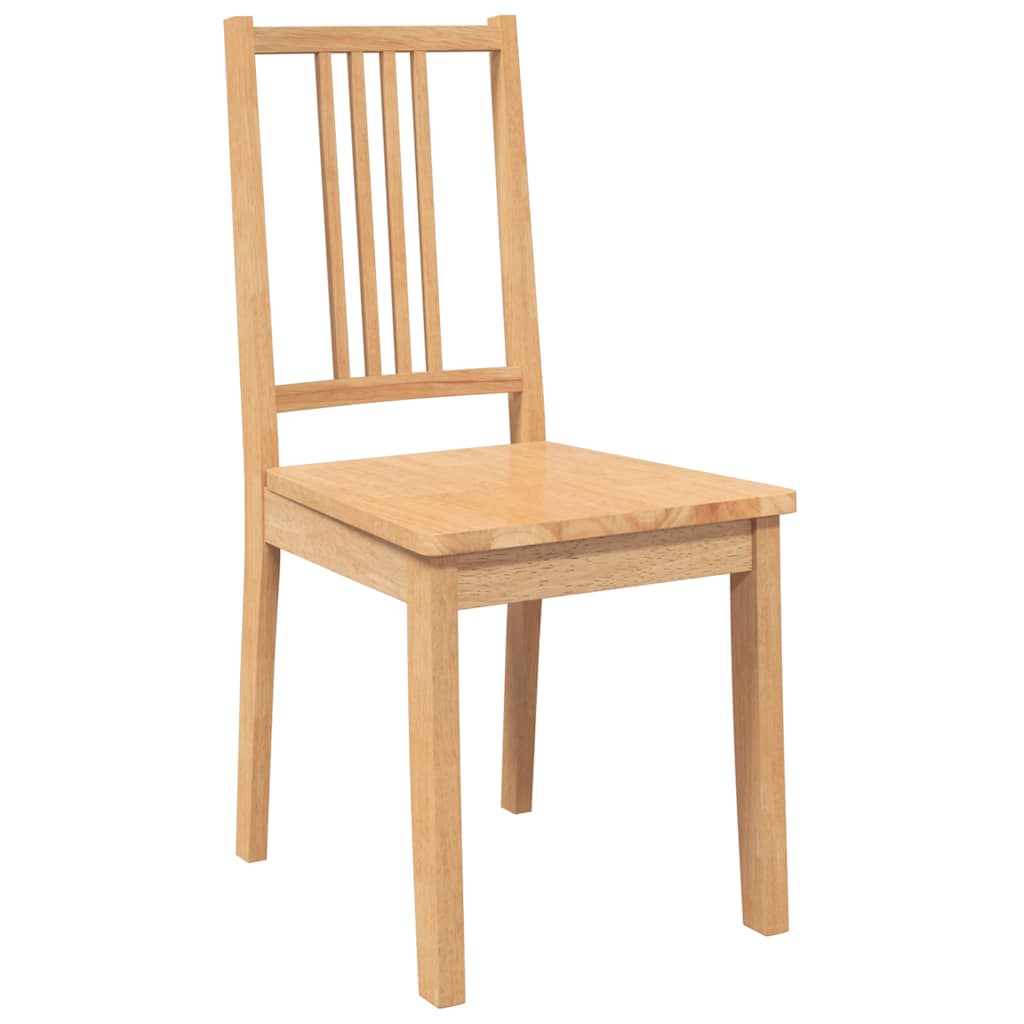 Cadeiras de jantar 2 pcs madeira seringueira maciça natural
